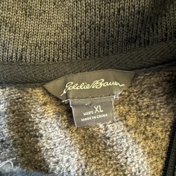 Eddie Bauer Mens XL Sweater Shirt 1/4 Zip Pullover Heather Gray - Picture 3 of 4